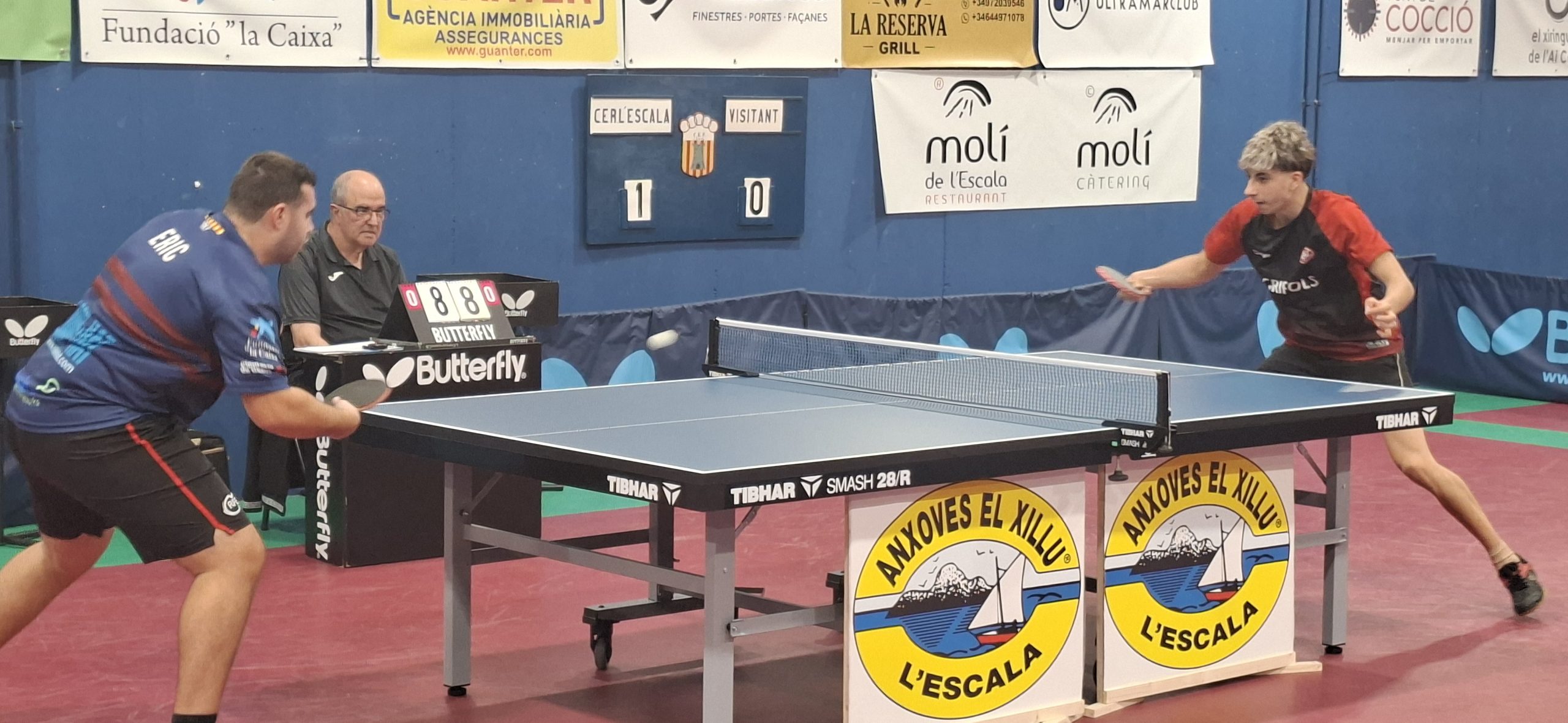 Eric Cintas durant el partit de Divisió d’Honor del CTT CER L’Escala
